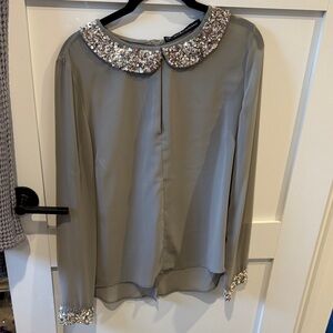 W118 by Walter Baker Embellished Gray Blouse